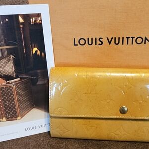 Louis Vuitton Yellow Women's Wallet, Large Box And Card